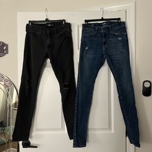 Hollister Black and Blue Skinny Jeans Bundle for Men